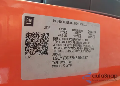 2019 Chevrolet Corvette Grand Sport 2Lt from USA, damaged, VIN 1G1YY3D77K5104987